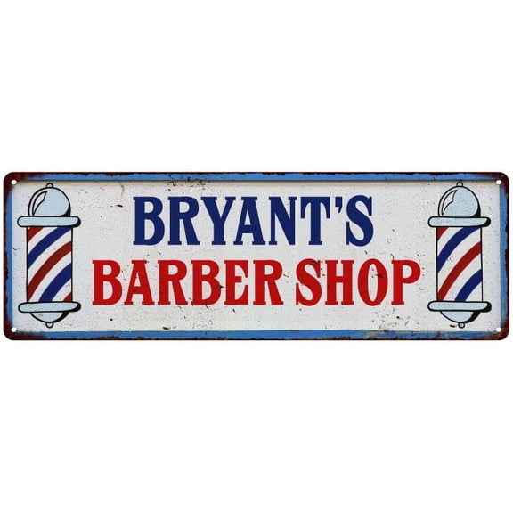 BRYANT'S Barber Shop Hair Salon Gift Metal Sign Retro 6x18 206180031060