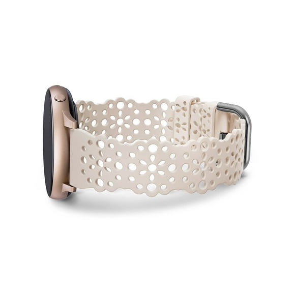 TOYOUTHS 20mm Lace Silicone Band Compatible with Samsung Galaxy Watch 7 6 5 4 FE 40mm 44mm/Watch 6 Classic/Watch 5 Pro/Watch 4 Classic/Active 2/Watch 3 Band, Women Soft Hollow-Out Watch Strap