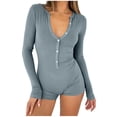 thumbnail image 2 of Thermal Underwear Set Pajamas For Family Pajamas Matching Set Long Sleeve T Shirt And Pants Holiday Pajama,Gray Women'S Blended Pajamas L, 2 of 6