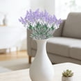 thumbnail image 2 of Artificial Lavender Flowers,10 Head Artificial Flower Bouquet Home Living Room/Dining Table Decor Wedding Photography Prop Flowers,Artificial Purple Lavender Spring Bush, for Indoor Use,White, 2 of 6