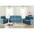 thumbnail image 4 of Pemberley Row Linen Blue 3-Piece Recliner Sofa Set Adjustable, 4 of 8