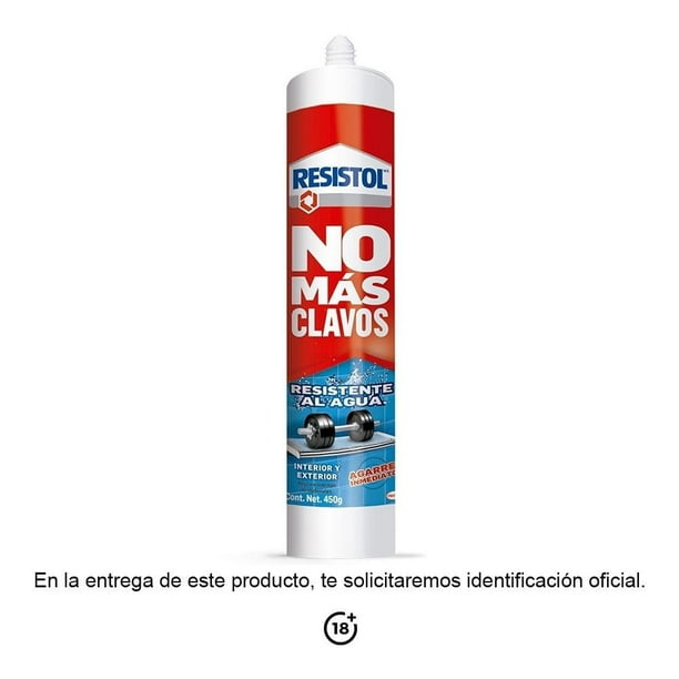 Adhesivo de montaje Resistol No Más Clavos Resistente al Agua Blanco 450 g