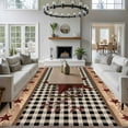 thumbnail image 3 of Red Texas Star Farmhouse Area Rugs 5'x7', Washable Small Throw Rugs for Laundry Room Playroom, Black Plaid Berry Country Indoor Outdoor Rug Non-Slip Low Pile Carpet Runner Reversible Floor Mats, 3 of 8