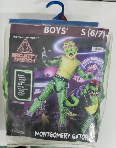 Five Nights at Freddys Montgomery Gator Halloween Costume for Children, Boys Size M (8), by Rubies