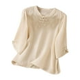 thumbnail image 1 of Camiseta bordada elegante para mujer: blusa clásica informal de cuello redondo, 1 of 3
