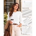 thumbnail image 4 of QUALFORT Women’s 100% Cotton Pullover Sweater, Crew Neck Long Sleeve Lightweight Sweater for Women, Soft Classic Knit Top, White XL, 4 of 7