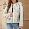 thumbnail image 6 of Babysbule Winter Jackets for Women Ladies Casual Fashion Solid Color Faux Plush Warm Jacket Coat, 6 of 7