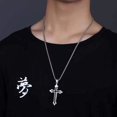 thumbnail image 3 of HSHDLDF Collier Religieux Pendentif Croix Collier simple Rétro Ne Déteint Pas Chaîne Décorative pour Homme (1), 3 of 7