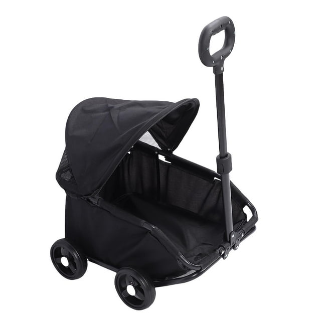 Foldable Pet with Canopy, Waterproof 4 Wheels Dog for Small Dogs and Cats, Portable Cat Strollers with Sun Shades, Adjustable Handle & Breathable Mesh