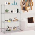 thumbnail image 2 of Étagères de Rangement Unité d'Étagères Grillagées à 4 Niveaux Étagère Métallique Robuste avec Roulettes Étagère à Niveaux Ajustable Étagère Utilitaire pour Cuisine, Garage, Garde-Manger, Bureau, Chambre, 1000 Lb, Chrome, 2 of 9