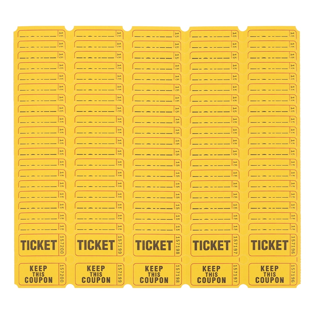 200 Pcs Billets de Tombola pour Événements Célébrations Carnavals Fêtes Billets de Récompense Billets en Papier Parc d'Attractions Billets en Papier