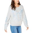 thumbnail image 1 of I.N.C Womens Embroidered Pullover Sweater, Grey, X-Large, 1 of 1