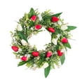 thumbnail image 2 of Front Door Wreath Spring Summer Decor,Fragrant Flower Garland with Tulips Money Plants Ferns,Handmade 3D Textured Decor for Porch Fireplace Wedding Birthday Home Office Restaurant Party Favors, 2 of 5