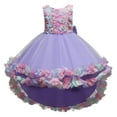 thumbnail image 3 of WMQPNNS Flower Girl Dress Purple Dress for Age 5-6 Years Kids Ruffles Lace High Low Hem Party Wedding Dress Fairy Dress Prom Pageant Dress Gown Dresses, 3 of 9