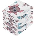thumbnail image 4 of SKYSONIC Sea Turtle Cotton Washcloths Set of 6, Highly Absorbent Soft Fingertip Towel for Bathroom, Gym, Hotel and Spa, 12x12 Inch, 4 of 7