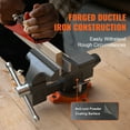 thumbnail image 3 of VEVOR Bench Vise, 4.5-inch Jaw Width 3.3-inch Jaw Opening, 240-Degree Swivel Locking Base Multipurpose Vise w/Anvil, Heavy Duty Cast Iron Workbench Vise w/Bolts & Nuts, for Drilling, Pipe Cutting, 3 of 10