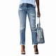 thumbnail image 2 of Pantalones Vaqueros Rectos Rotos con Efecto Desgastado para Mujer Azul XXL, 2 of 8