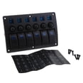thumbnail image 1 of 6 Gang Marine Off Ignition Waterproof Toggle Rocker Switch Panel 12V/24V Blue, 1 of 10