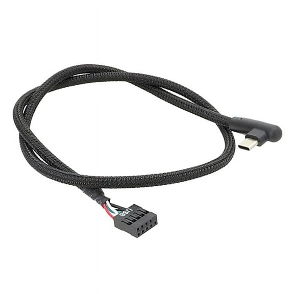 Qisuw Motherboard Cable Cord USB 9Pin to TypeC Connector Cable with Shielding