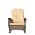 thumbnail image 7 of FFH Outdoor Wicker Rocking Chair, Rattan Rocker Accent Armchair for Patio, Garden, Backyard, Shallow Brown Cushion, 7 of 7