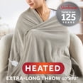 thumbnail image 3 of Sunbeam Heated Electric Microplush Throw Blanket, Light Gray, 4 Heat Settings, 50 x 70 in, 3 of 12