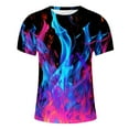 thumbnail image 4 of ALLLIST Going Out Tops for Men Crew Neck Short Sleeve Flame Printed Pullover T-Shirts Casual Mens Shirts, 4 of 5