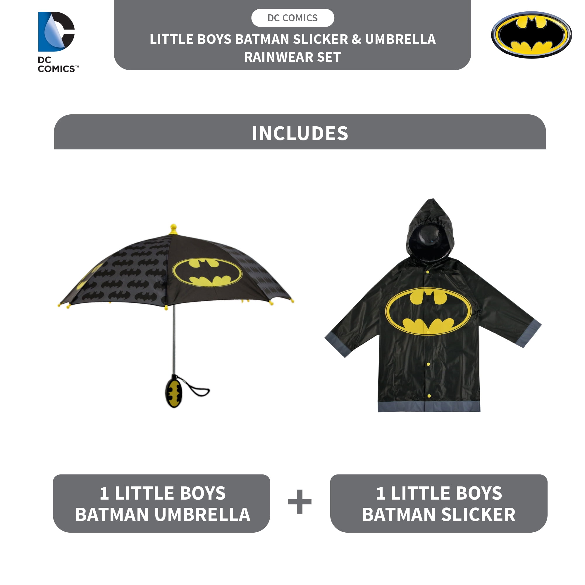 Officially Licensed DC Comics Batman Logo Compact Folding Umbrella 