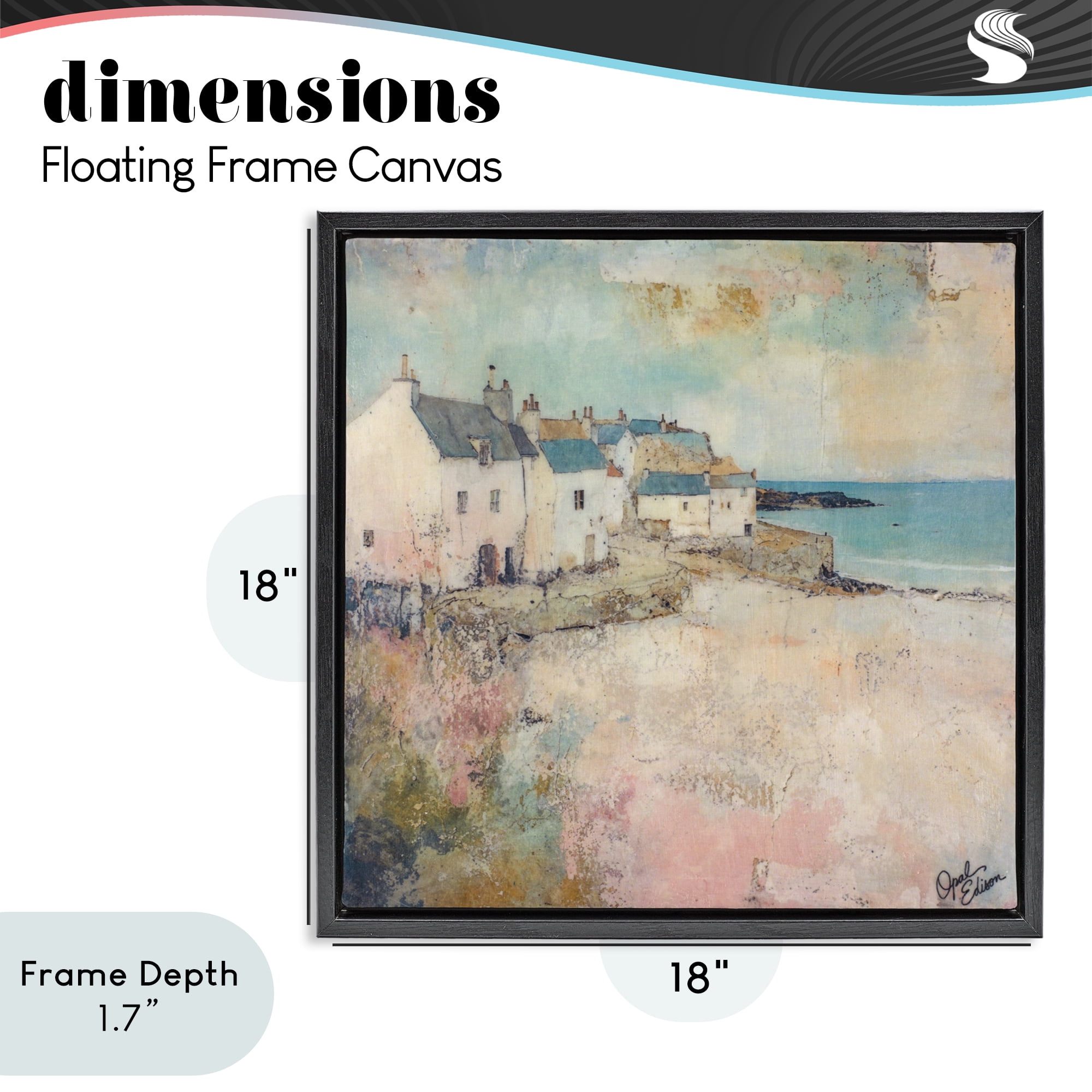 Stupell Industries Town Corner Architecture Black Framed Floater Canvas Wall Art, design by Opal Edison