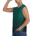 thumbnail image 3 of Fuzoiu Dark teal green Print Men's Sleeveless T-shirt,Sleeveless Tee Shirts,Quick-Dry Athletic Tank Top for Gym, Running, Sports & Outdoor Activities-Large, 3 of 7
