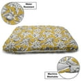 thumbnail image 3 of Vintage Pet Bed, Hatched Hand Drawn Pattern with Orange Fruit and Flowers, Chew Resistant Pad for Dogs and Cats Cushion with Removable Cover, 24" x 39", Earth Yellow Taupe, by Ambesonne, 3 of 4