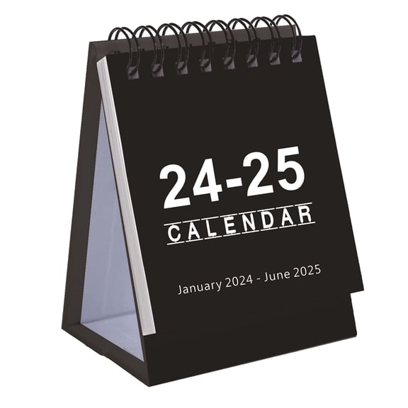 2024-2025 Mini Desktop Calendar – Monthly Planner with Priority Tracking, Academic & Office Scheduling, Portable Date Organizer for Students, Professionals (Black)