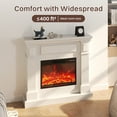 thumbnail image 6 of FURRYFECTION 43" Electric Fireplace with Mantel, 23" Freestanding Fireplace Heater TV Stand with Adjustable 3D Flame, Remote Control, 1500W, White, 6 of 7