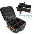 thumbnail image 4 of FORMRS Travel Makeup Bag Large Capacity Train Case Cosmetic Organizer with Adjustable Dividers, Blue Floral Oranges, 4 of 8