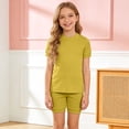 thumbnail image 2 of Nwiuh Toddler Short Pajamas Set Baby Boys Girls Kids Snug Fit Ribbed Sleepwear Pjs for Daily Life Style (Yellow, 4-5 Years), 2 of 5