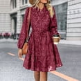thumbnail image 3 of Bovxnpu Women Long Sleeve Dresses Plus Size Dresses, Long Sleeve Dress for Women Flowy A Line Midi Dress Buttoned Fall Dresses Spring Fall Outfits, 3 of 5