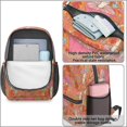 thumbnail image 4 of Mushroom and Hand Orange Pattern 17" School Backpacks for Teens,Waterproof Oxford Fabric,S-Shape Padded Straps for School,Travel,Hiking,Camping, 4 of 6