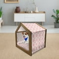 thumbnail image 3 of Coral Pet House, Peonies English Roses Victorian Bouquet Corsage Blossoms Flourish, Outdoor & Indoor Portable Dog Kennel with Pillow and Cover, 5 Sizes, Dark Coral Pale Pink, by Ambesonne, 3 of 5