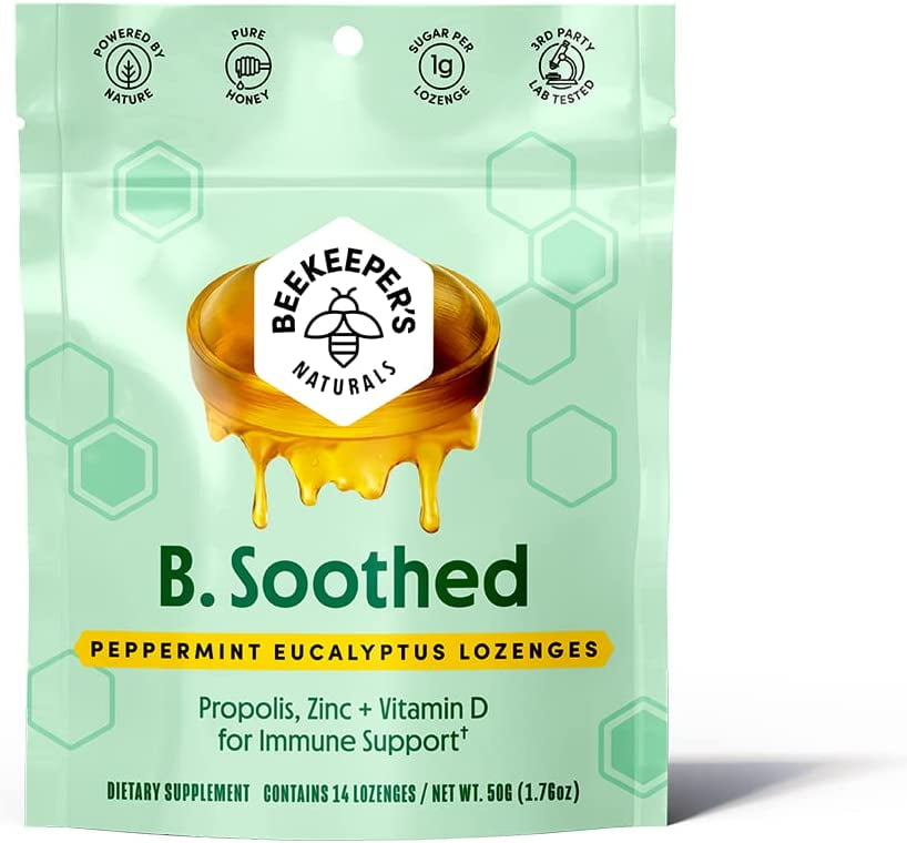 Beekeepers Naturals B.Soothed Peppermint Honey Cough Sore