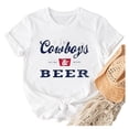 thumbnail image 2 of Trendfront Womens Cowboys Letter Print Tee Summer Fashion Crewneck T-Shirts Short Sleeve Classic Retro Graphic Pullover Trendy Shirts, 2 of 3