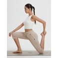 thumbnail image 7 of BALEAF Womens Yoga Capri Pants with Zipper Pockets Summer Drawstring Capris Joggers Lounge Crop 19" Beige 3XL, 7 of 7