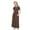 Brown, variant on Edvintorg Long Summer Dress for Girls Cute Solid Color Short Sleeve Stretchy A Line Dress with Pocket Casual Beach Maxi Dresses 4-14 Years