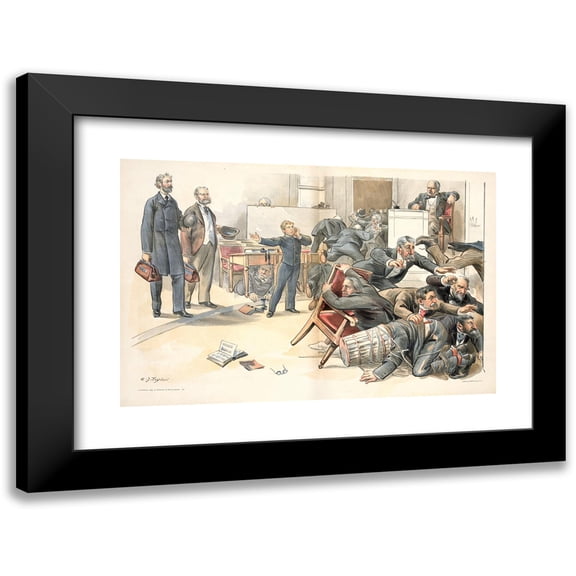 Charles Jay Taylor 14x11 Black Modern Framed Museum Art Print Titled - The Only Thing that Would Scare Our Thick-Skinned Senators (1894)