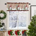 thumbnail image 2 of Rdsfhsp Christmas Kitchen Curtain Valance 54x18 Inch Christmas Cute Gnome Xmas Tree Winter Snowflakes Rustic Wood Rod Pocket Short Laundry Cutain Window Valance,1 Panel, 2 of 5
