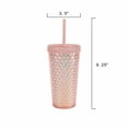 thumbnail image 2 of Your Zone 16 Ounce Plastic Textured Iridescent Tumbler, Pink, 2 of 6