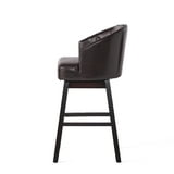 Noble House Morgan Brown Bonded Leather Swivel Bar Stool (Set of 2 ...