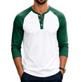 thumbnail image 4 of Evdexr Henley Shirts Mens 2026 Long Sleeve Raglan Tops Fall Vintage Sport Breathable Tees Buttons Loose Fit Color Block Casual T Shirts 3XL, 4 of 5