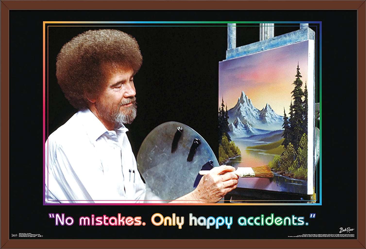 Bob Ross - No Mistakes. Only Happy Accidents Poster - Walmart.com