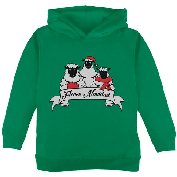 Christmas Sheep Feliz Fleece Navidad Toddler Hoodie Green 2T