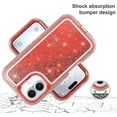 thumbnail image 2 of For iPhone 12 Pro Max Case Glitter Floating Liquid Shiny Quicksand Case for Women Girls Heavy Duty Shockproof Protective Case Hard PC Bumper Soft TPU Cover，Red, 2 of 7
