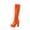 Orange, variant on Jsaierl Knee High Boots for Women Gogo Boots 70s Boots,Leather Square Toe Chunky Heel Platform Dress Boots, Fashion Long Chunky Tall Gogo Boots for Fall